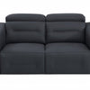 Novara 65″ Gray & Black Italian Leather Power Reclining Loveseat
