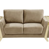 Bordeaux 72″ Beige & Gold Velvet Loveseat with Square Arms