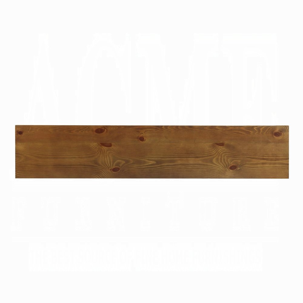 Remy 60" Brown Solid Wood Console Table with Floor Shelf