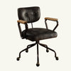 Langford Top Grain Leather Executive Office Chair in Vintage Black with Nailhead Trim