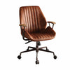 Henley Brown Top Grain Leather Executive Office Chair with Swivel and Lumbar Support