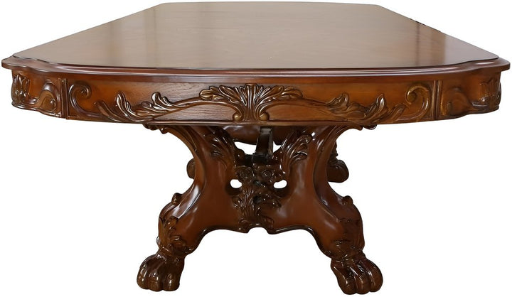 Beaumont 108" Dark Brown Solid Wood Double Pedestal Dining Table