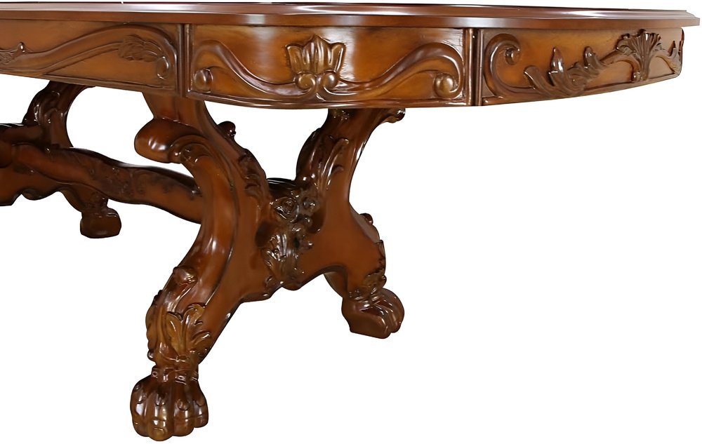 Beaumont 108" Dark Brown Solid Wood Double Pedestal Dining Table