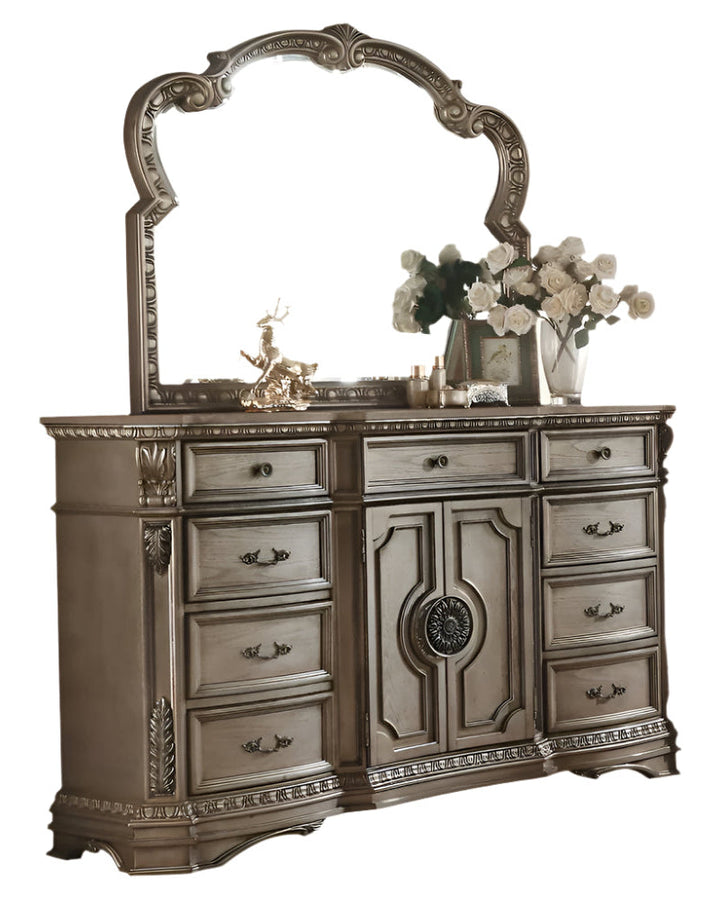 Clermont 68" Brown Solid Wood Combo Dresser with Drawers and Wardrobe Cabinet