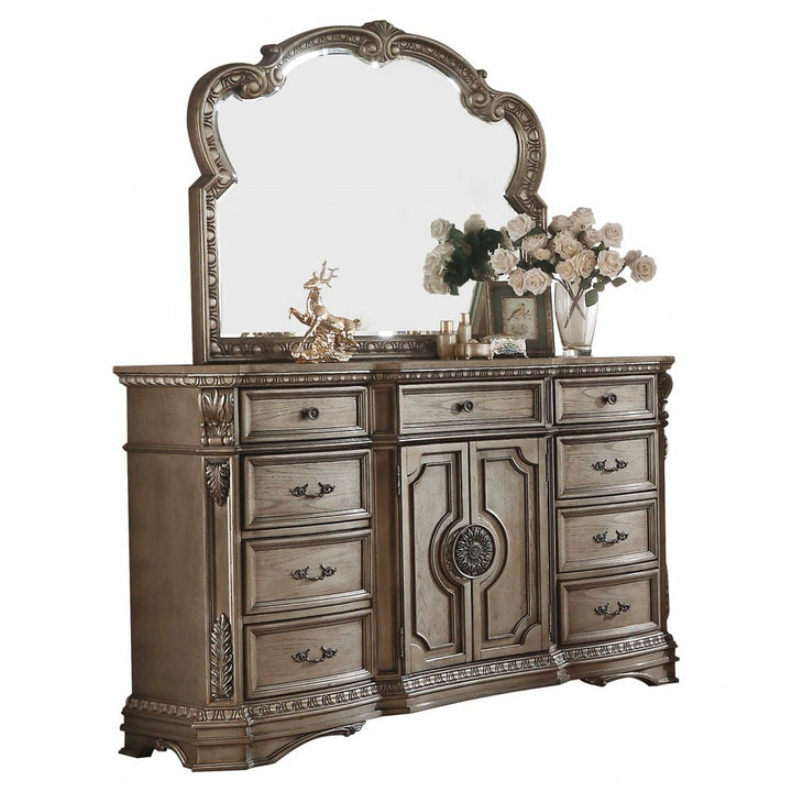 Clermont 68" Brown Solid Wood Combo Dresser with Drawers and Wardrobe Cabinet