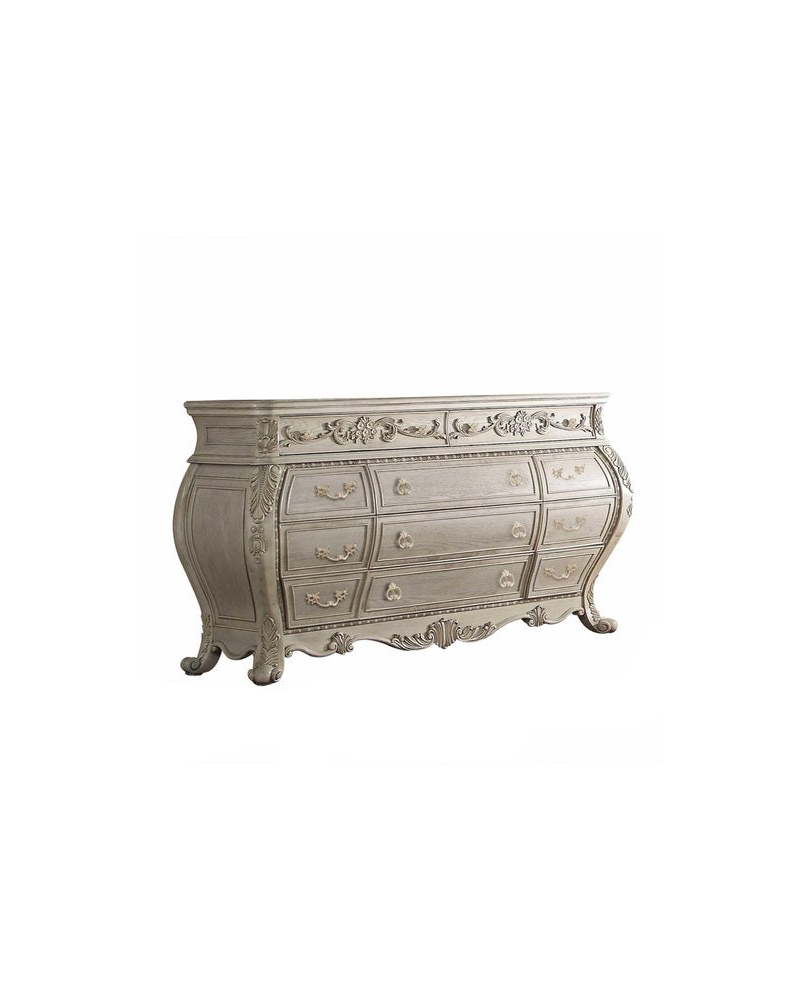 Avignon 73" Off-White Solid Wood Nine-Drawer Double Dresser