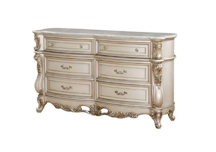 Lucienne 72" Beige Solid Wood Double Dresser