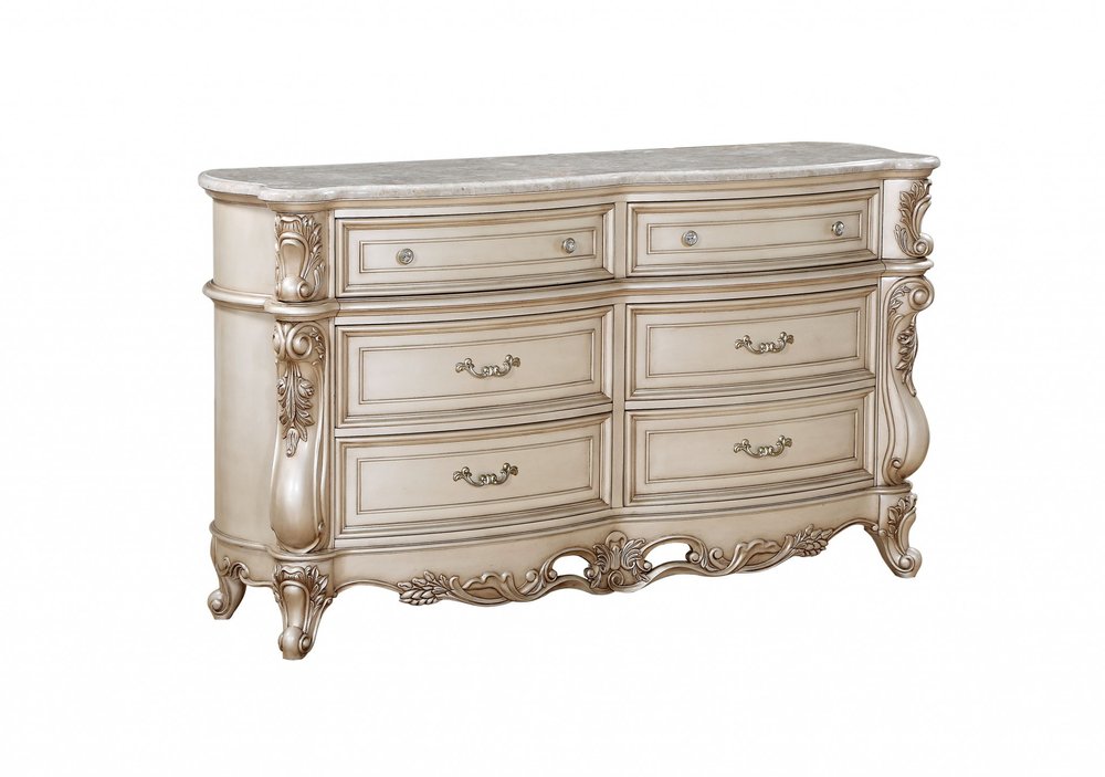 Lucienne 72" Beige Solid Wood Double Dresser