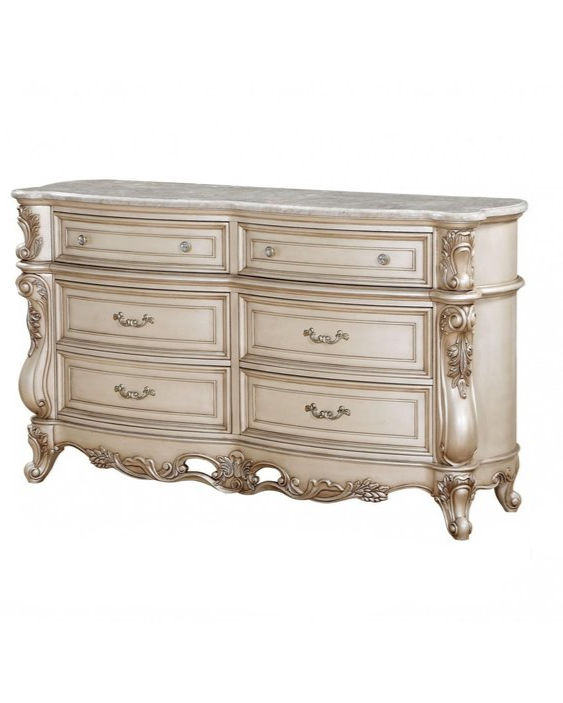 Lucienne 72" Beige Solid Wood Double Dresser