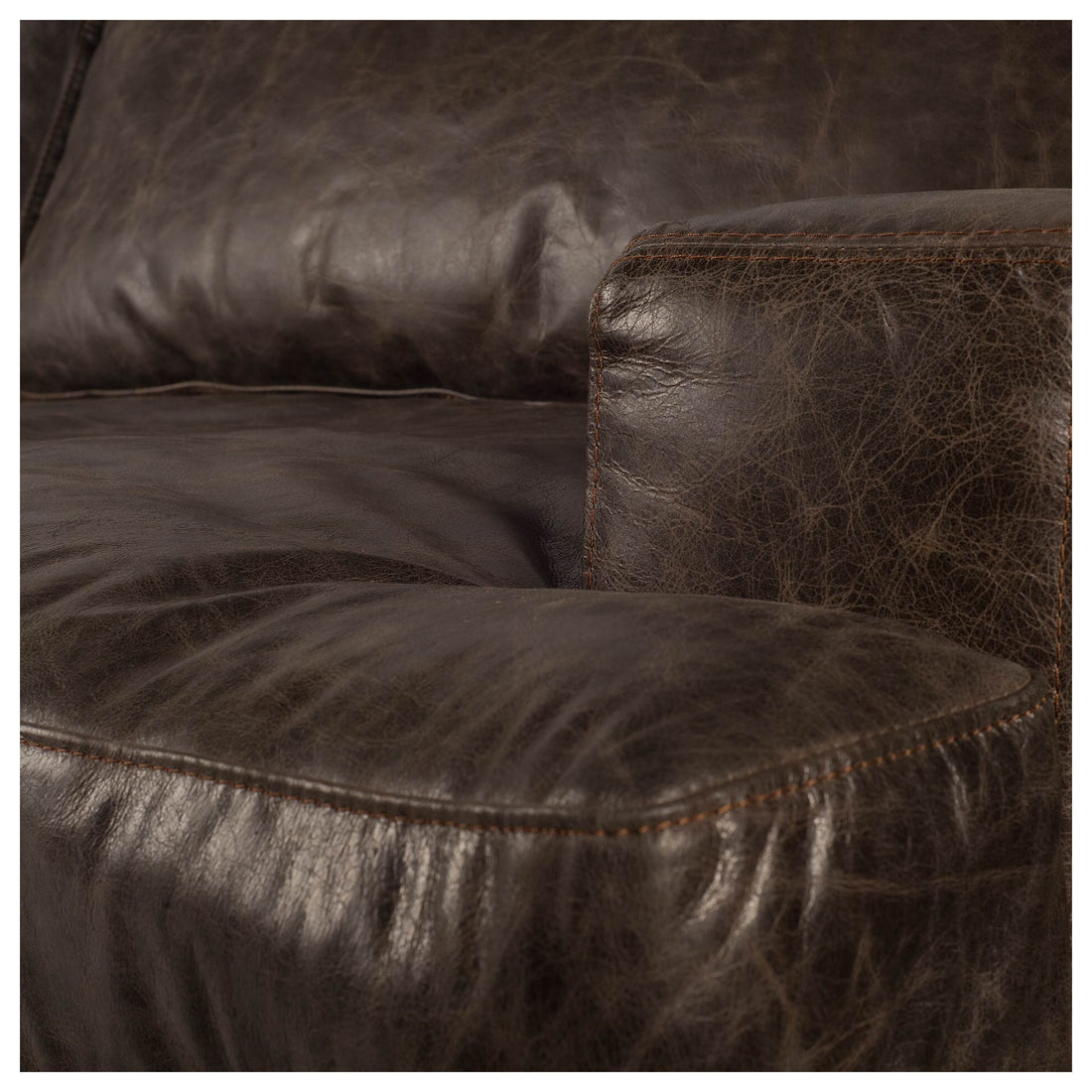 Bristol 41" Black Faux Leather Club Chair with Distressed Finish
