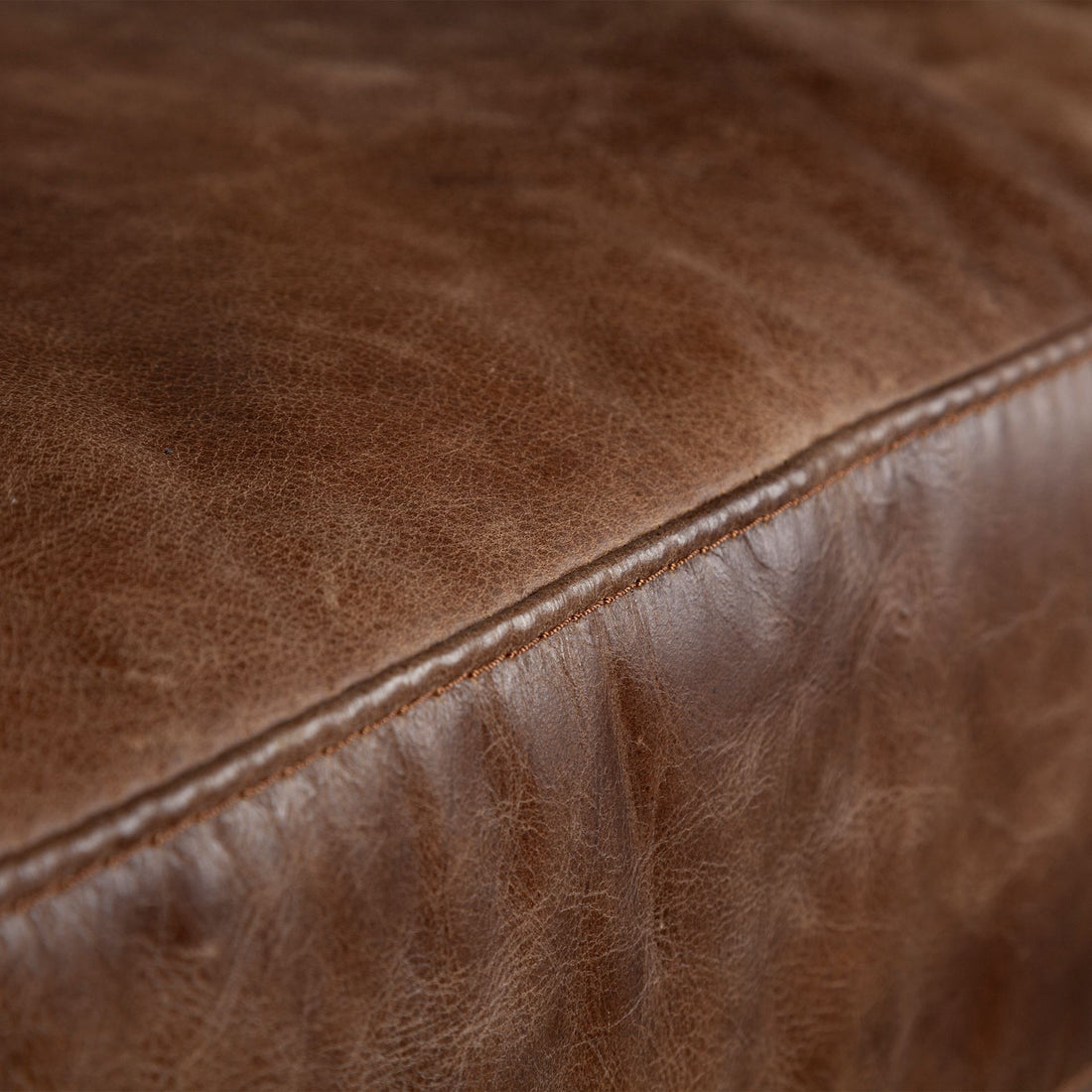 Devon 33" Brown Faux Leather Arm Chair with Silver Accents