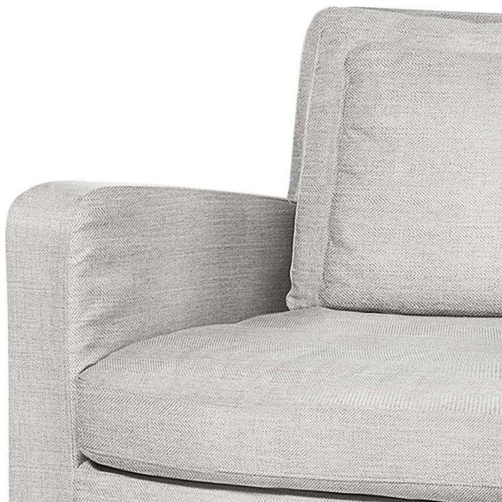 Ashton 38" Light Gray Linen Arm Chair with Brown Wood Frame