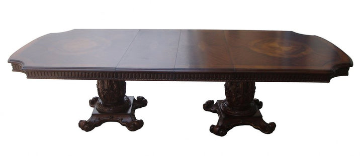 Beaumont 136" Brown Solid Wood and Veneer Dining Table