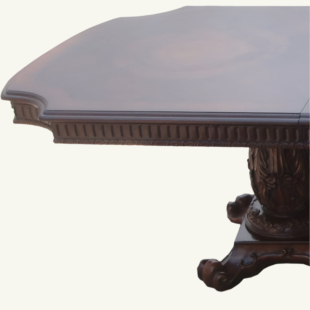 Beaumont 136" Brown Solid Wood and Veneer Dining Table