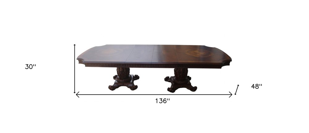 Beaumont 136" Brown Solid Wood and Veneer Dining Table