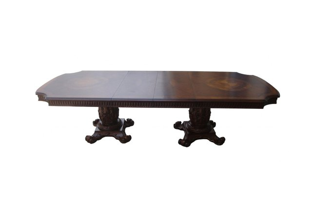 Beaumont 136" Brown Solid Wood and Veneer Dining Table