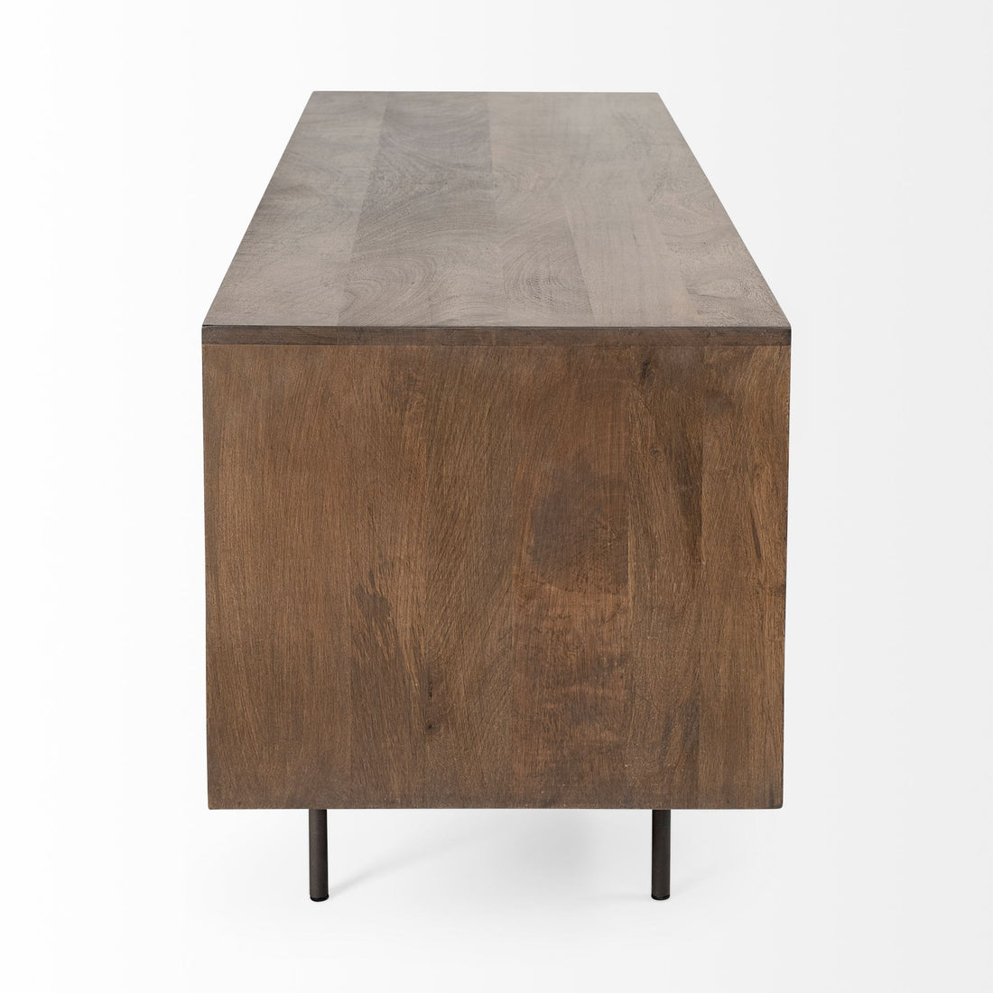 72" Rich Brown Solid Wood Media Console with Enclosed Storage