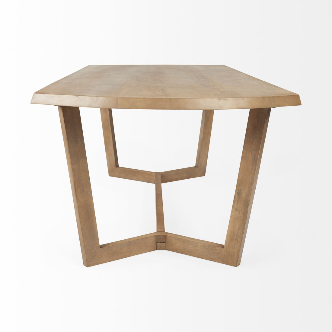 Sancerre 92" Natural and Brown Solid Wood Trestle Dining Table