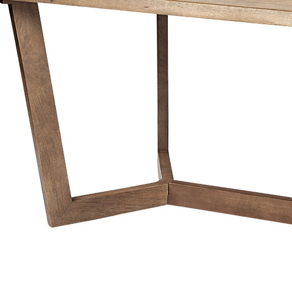 Sancerre 92" Natural and Brown Solid Wood Trestle Dining Table