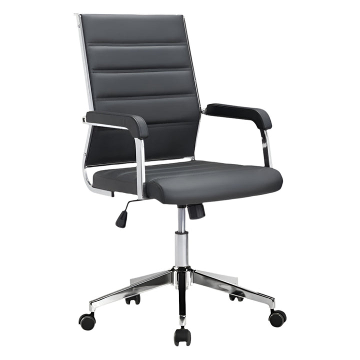 Lennox 41" Tufted Faux Leather Adjustable Office Chair with Steel Frame