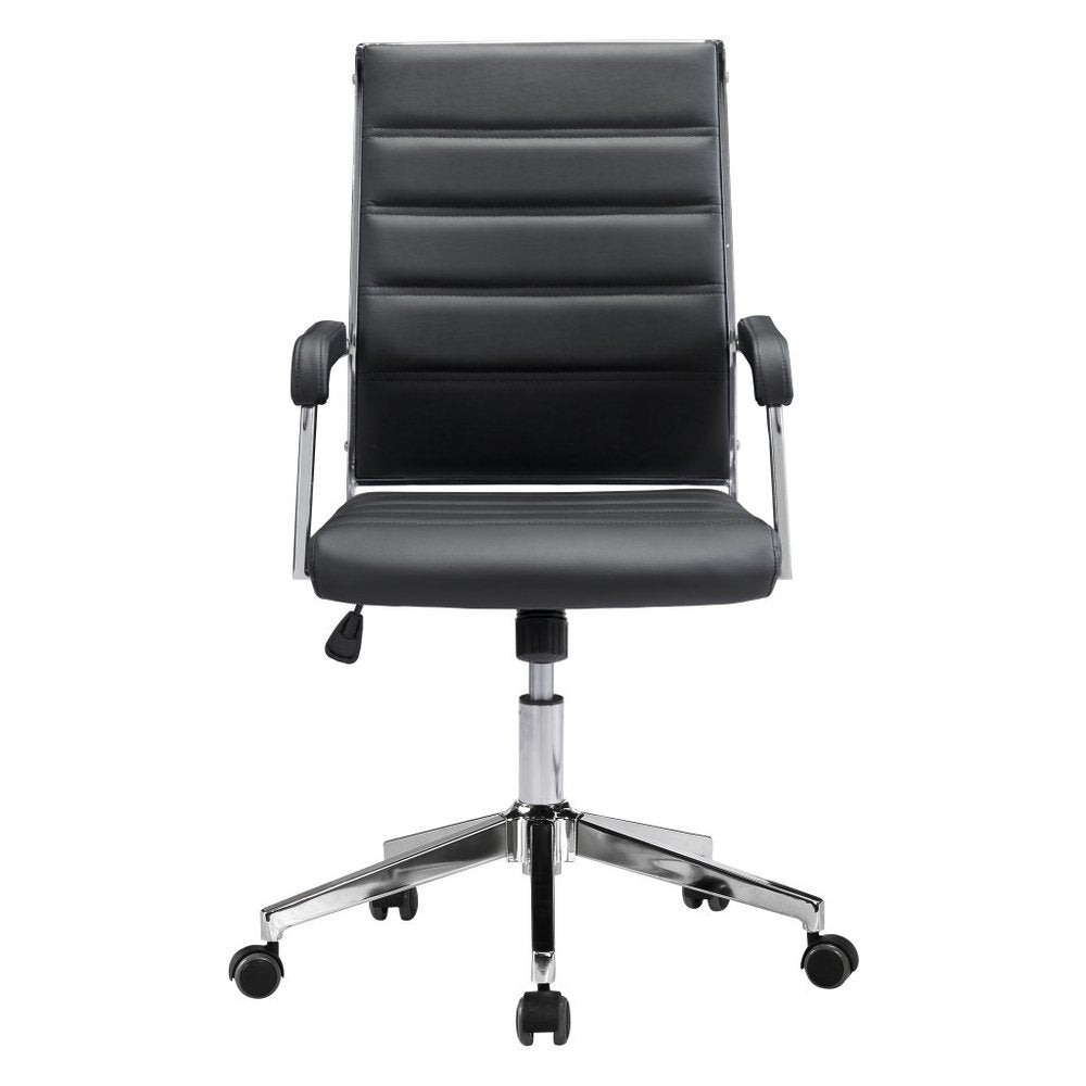 Lennox 41" Tufted Faux Leather Adjustable Office Chair with Steel Frame