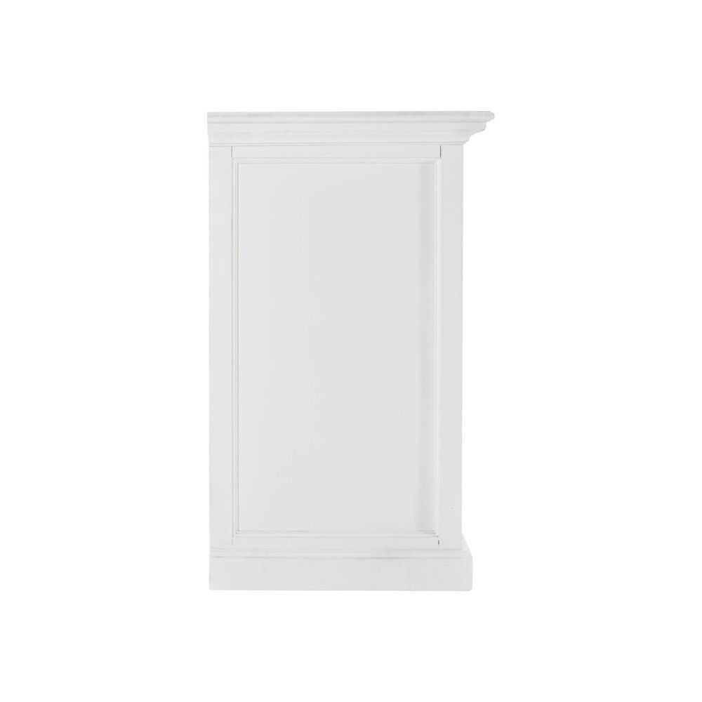 Clairmont 57" White Solid Wood Sideboard with Glass Doors and Three Drawers