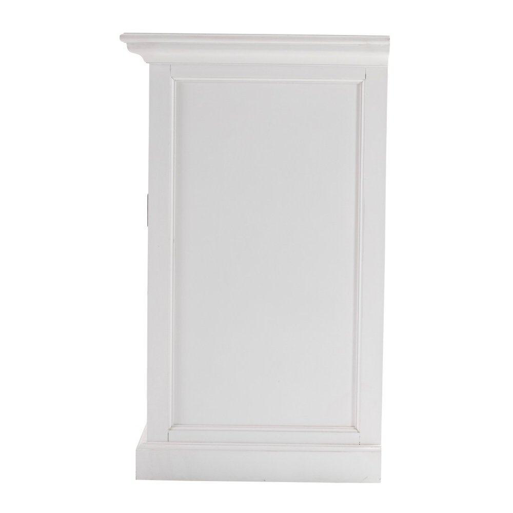 Beaumont 57" Distressed White and Black Solid Wood Sideboard with Drawers and Cabinets