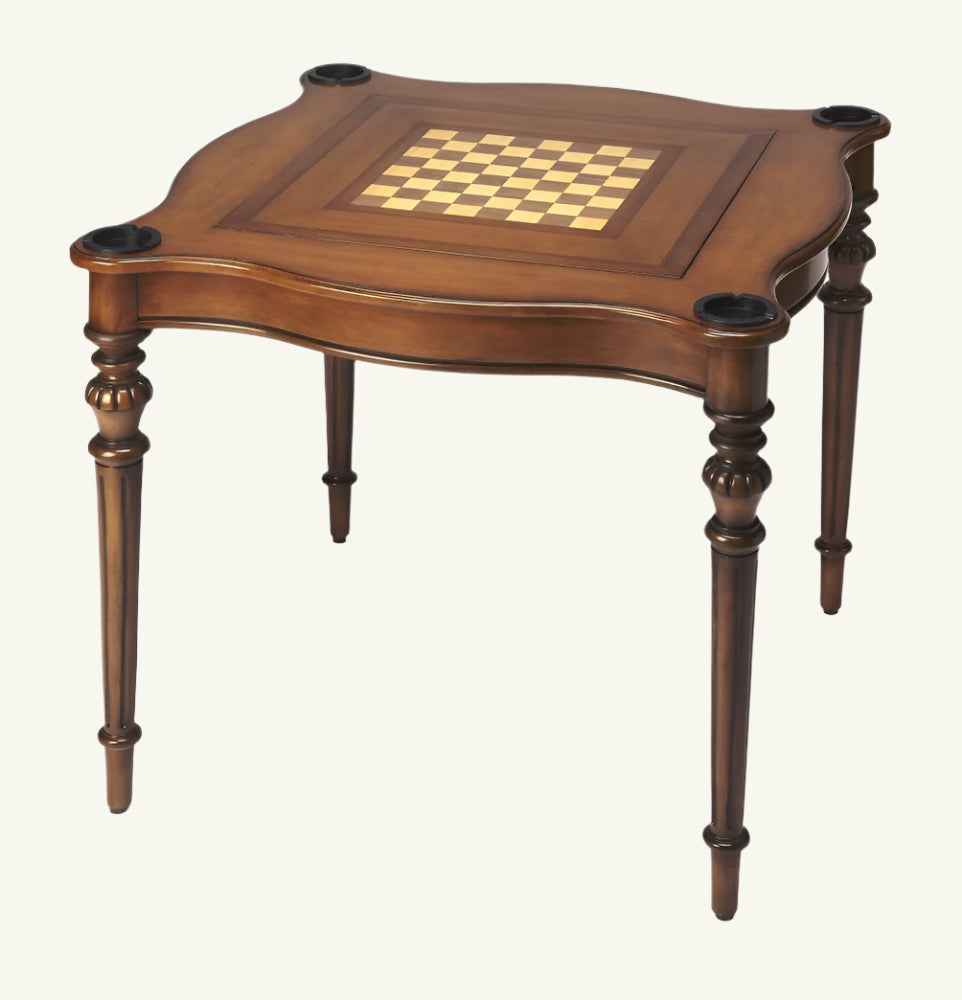 Hawthorne 32" Traditional Brown Mahogany Game Table – Classic Style for Game Night & Family Fun