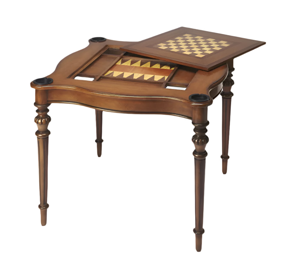 Hawthorne 32" Traditional Brown Mahogany Game Table – Classic Style for Game Night & Family Fun