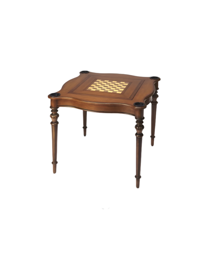 Hawthorne 32" Traditional Brown Mahogany Game Table – Classic Style for Game Night & Family Fun
