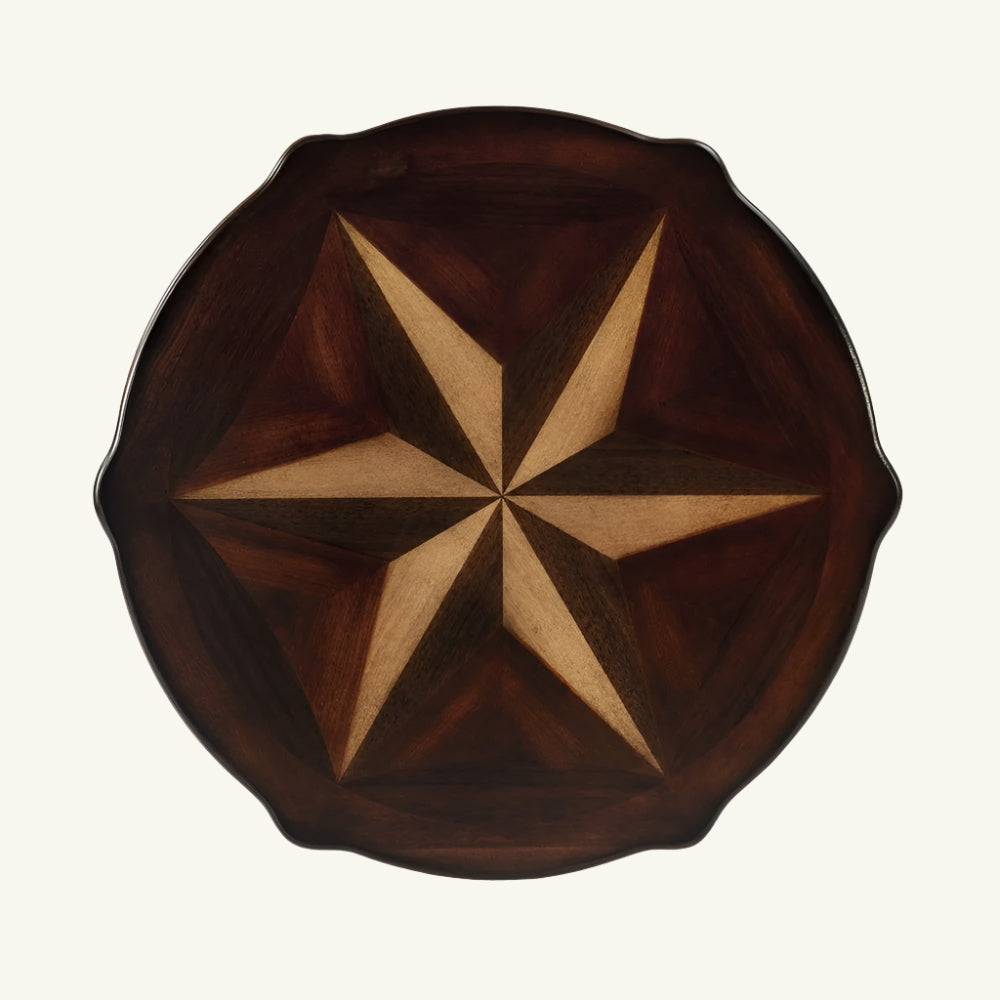 Ravenna 28″ Brown Wood Round Coffee Table with Shelf