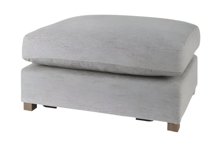 Brielle 26" Gray Fabric Cocktail Ottoman with Brown Wood Base