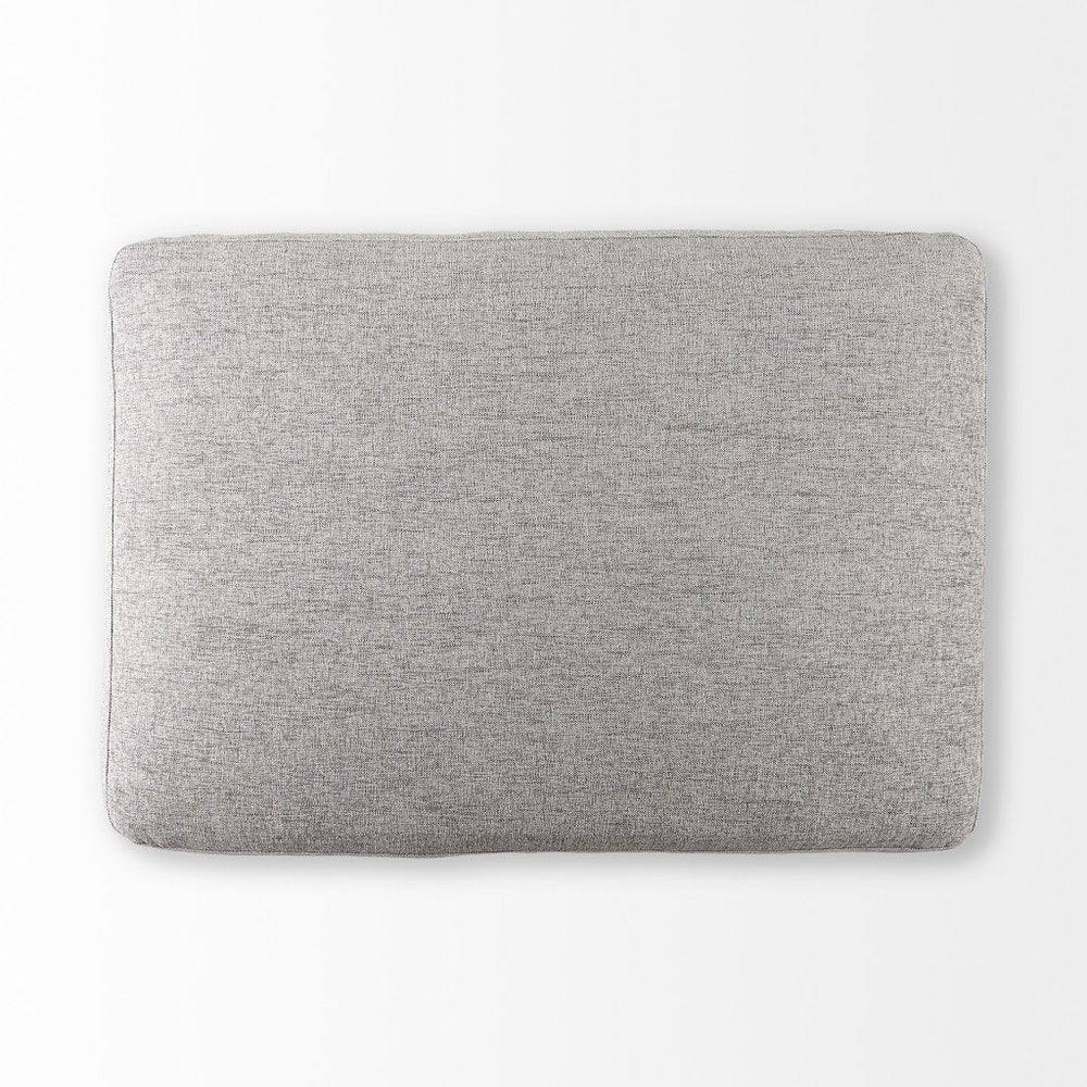 Brielle 26" Gray Fabric Cocktail Ottoman with Brown Wood Base