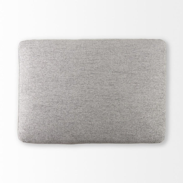 Brielle 26" Gray Fabric Cocktail Ottoman with Brown Wood Base
