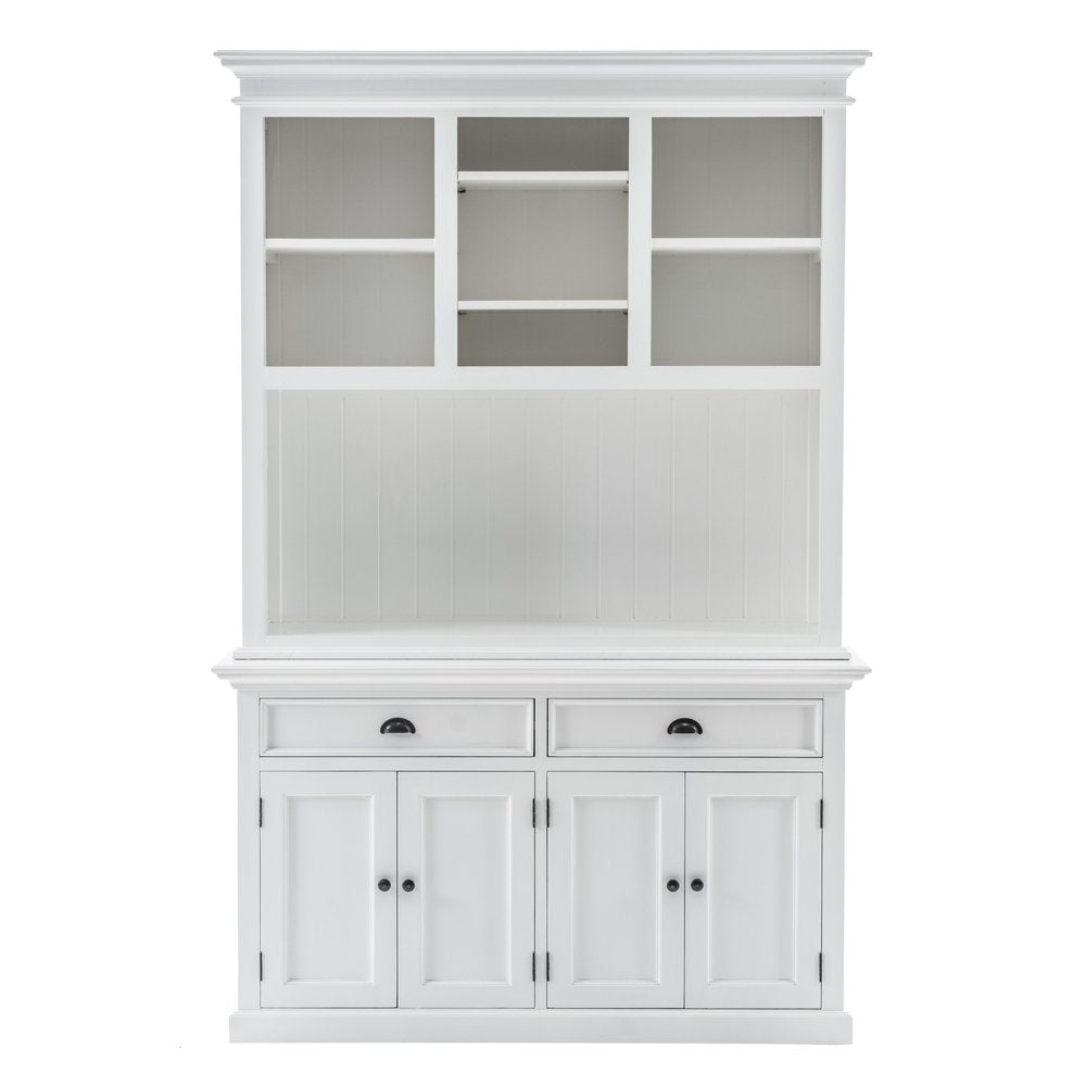 Avignon 87" White Solid Wood Adjustable 2-Tier Bookcase