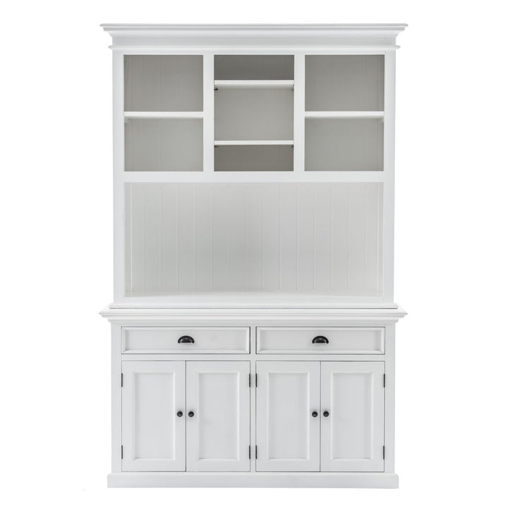 Avignon 87" White Solid Wood Adjustable 2-Tier Bookcase
