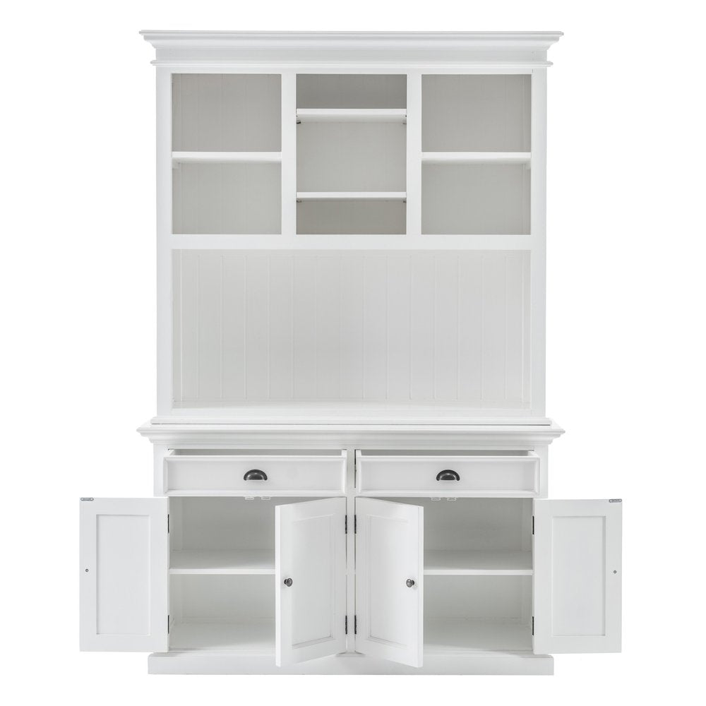 Avignon 87" White Solid Wood Adjustable 2-Tier Bookcase