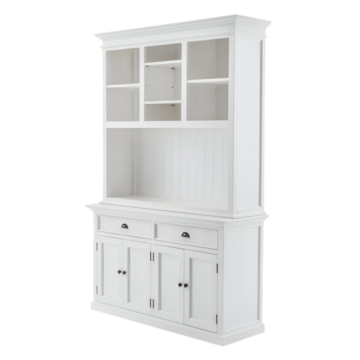 Avignon 87" White Solid Wood Adjustable 2-Tier Bookcase