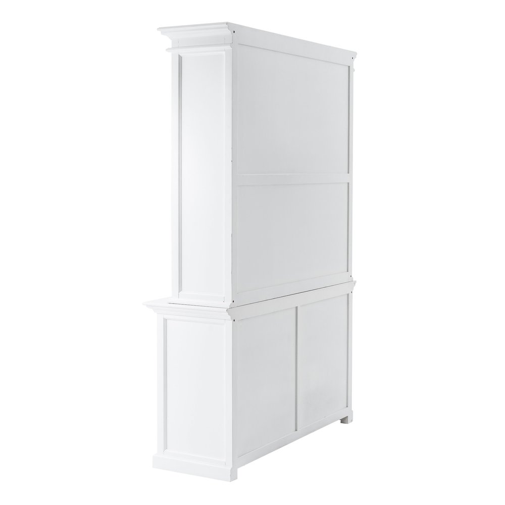 Avignon 87" White Solid Wood Adjustable 2-Tier Bookcase