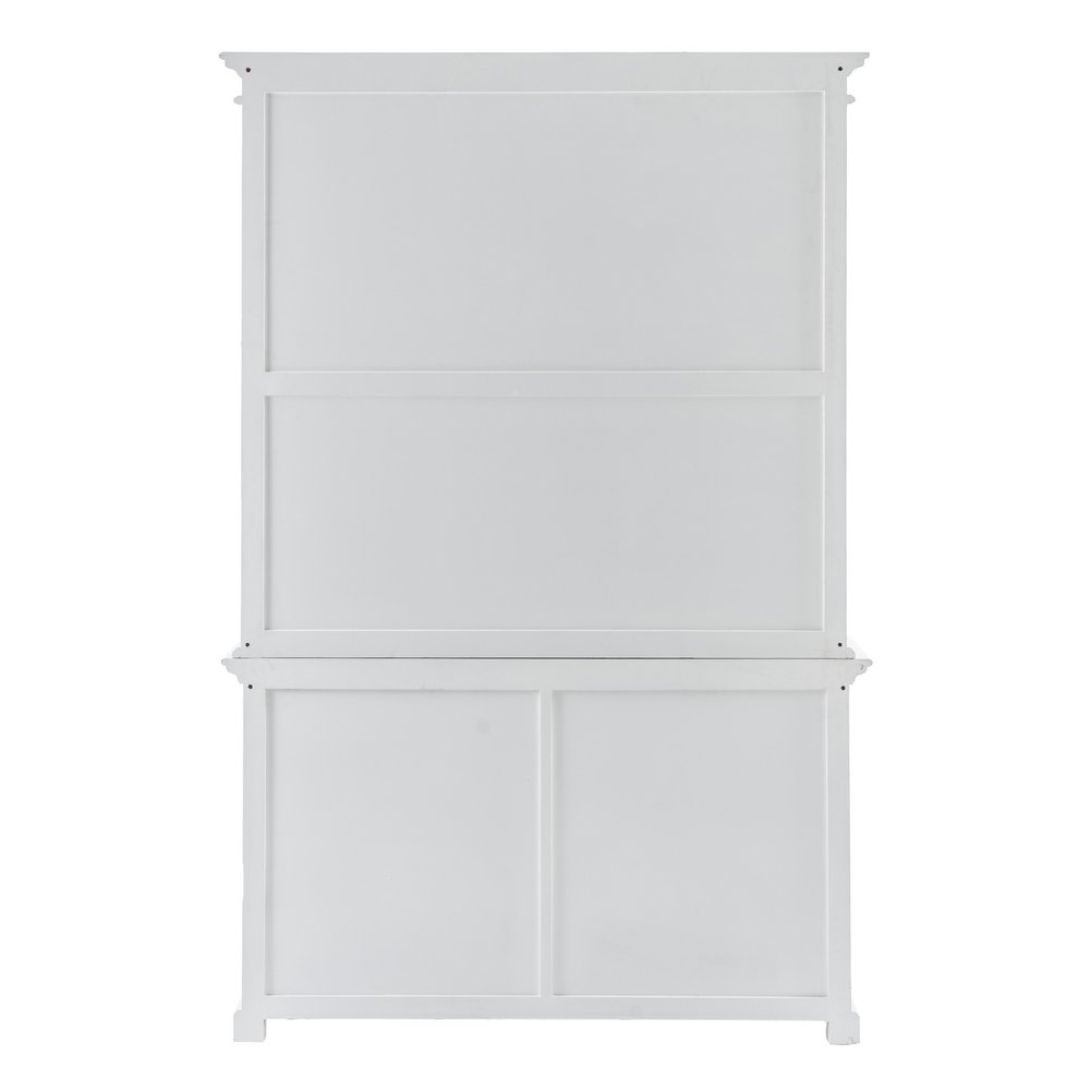 Avignon 87" White Solid Wood Adjustable 2-Tier Bookcase