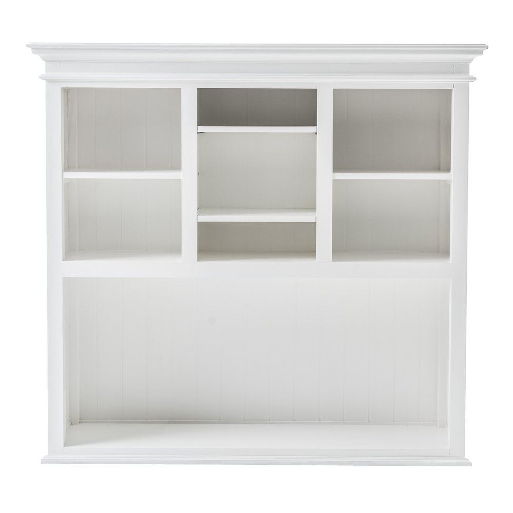 Avignon 87" White Solid Wood Adjustable 2-Tier Bookcase