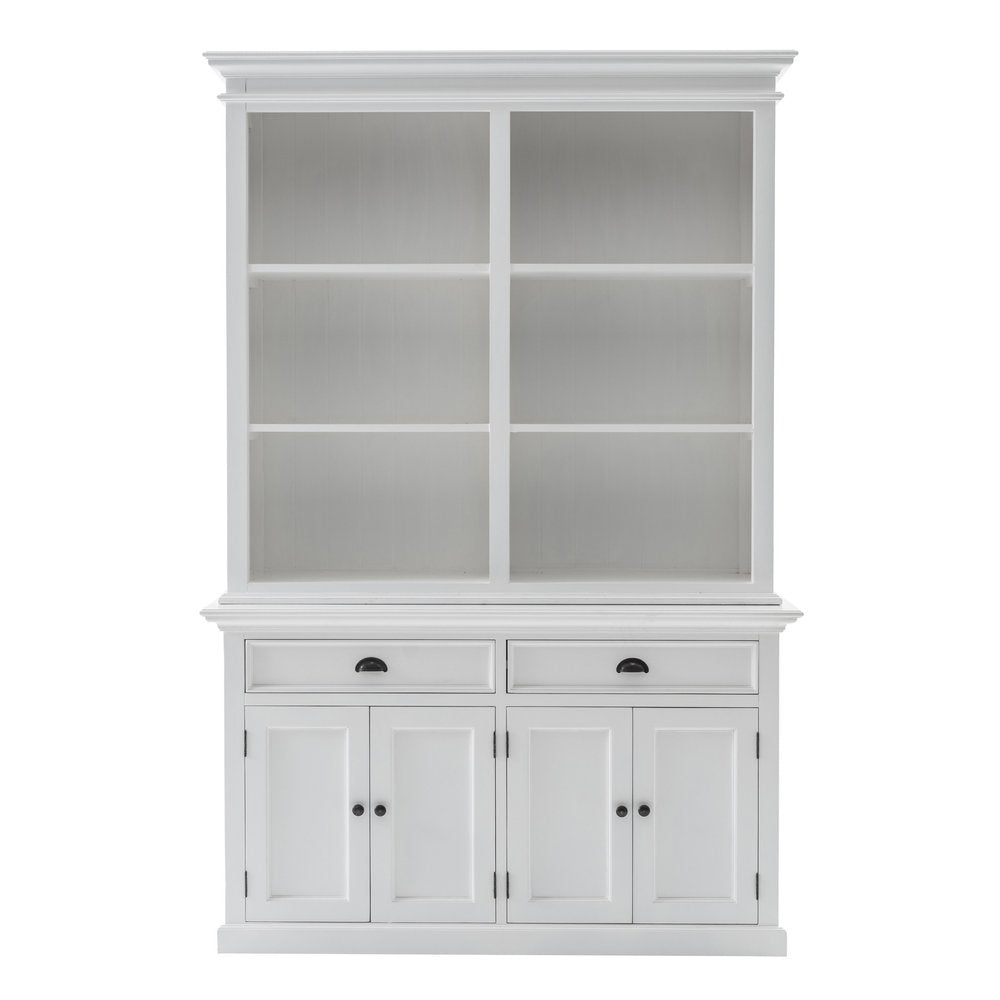 Montreux 87" White Solid Wood Adjustable 4-Tier Bookcase