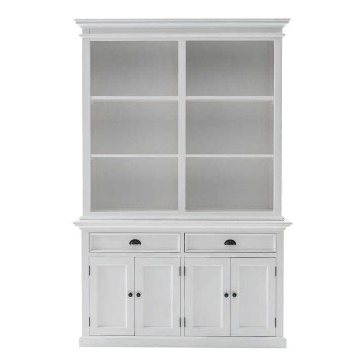 Montreux 87" White Solid Wood Adjustable 4-Tier Bookcase