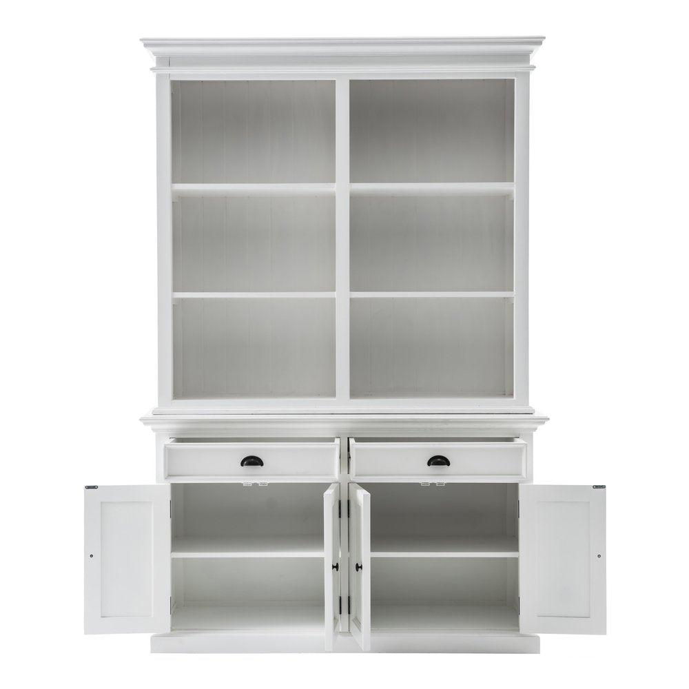 Montreux 87" White Solid Wood Adjustable 4-Tier Bookcase