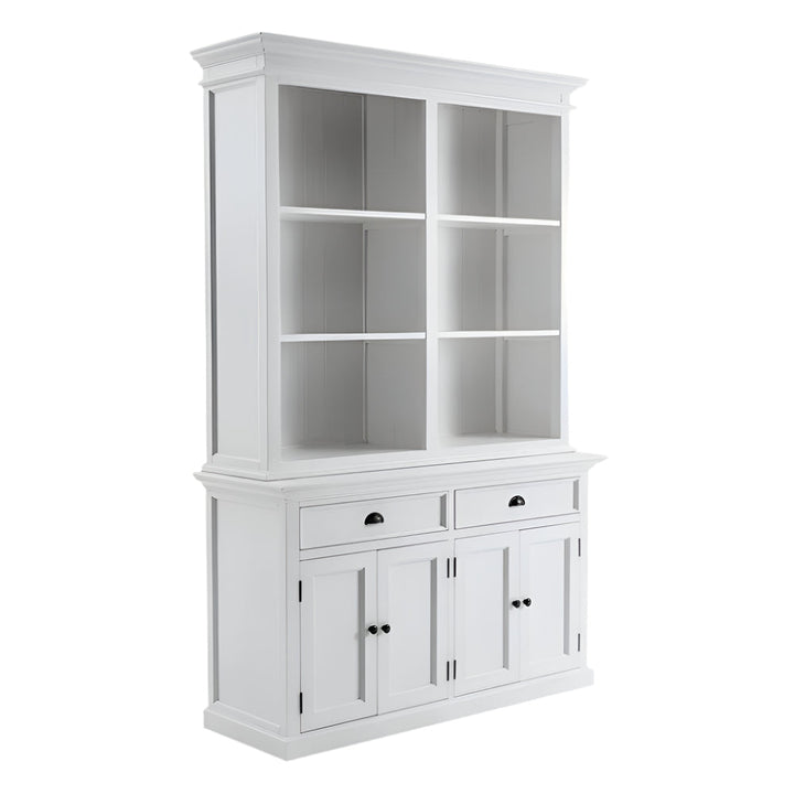 Montreux 87" White Solid Wood Adjustable 4-Tier Bookcase