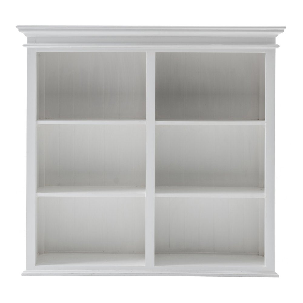 Montreux 87" White Solid Wood Adjustable 4-Tier Bookcase