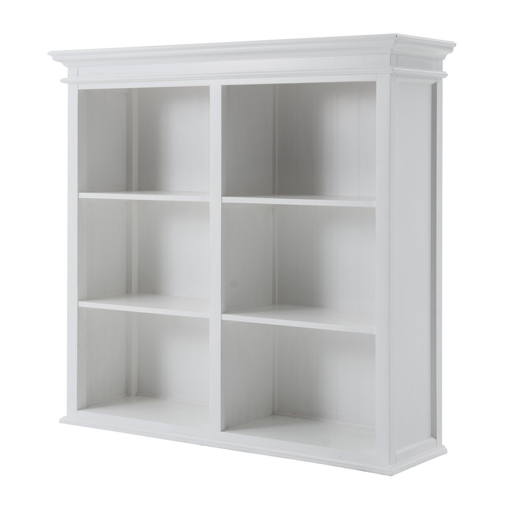 Montreux 87" White Solid Wood Adjustable 4-Tier Bookcase