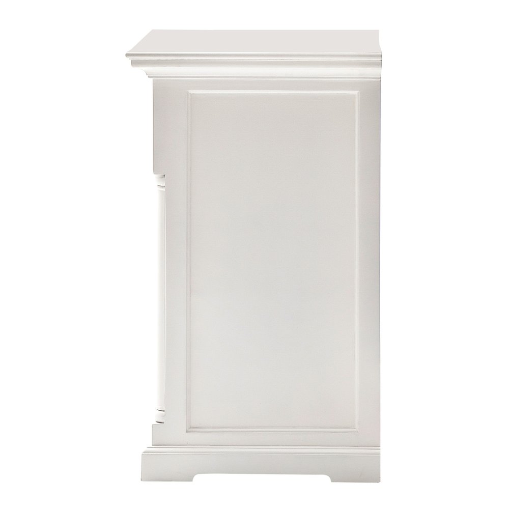 Savarin 87" White Solid Wood Hutch Cabinet with Drawers and Cabinet Storage