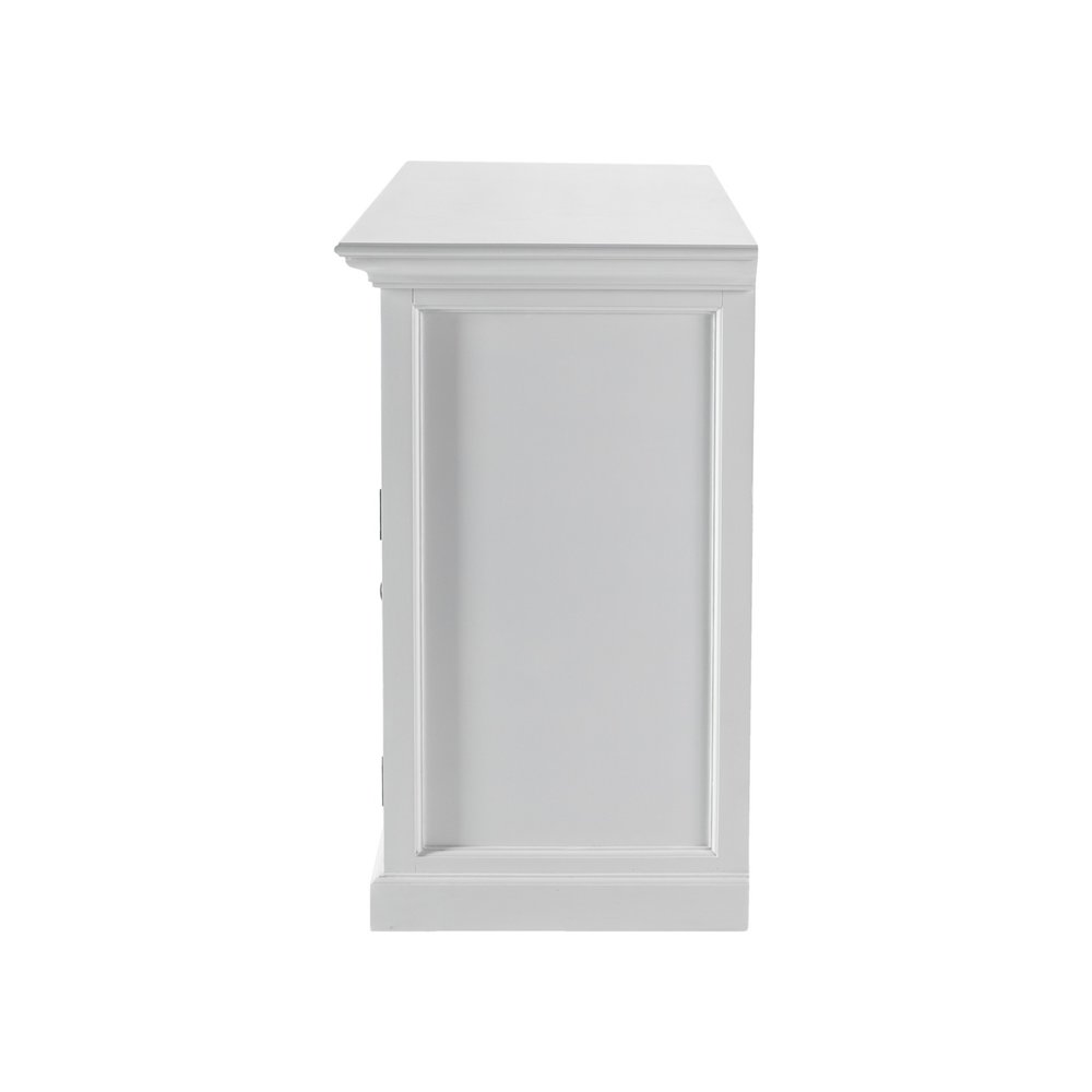 Sancerre 57" White Mahogany Sideboard with Glass Doors and Drawers