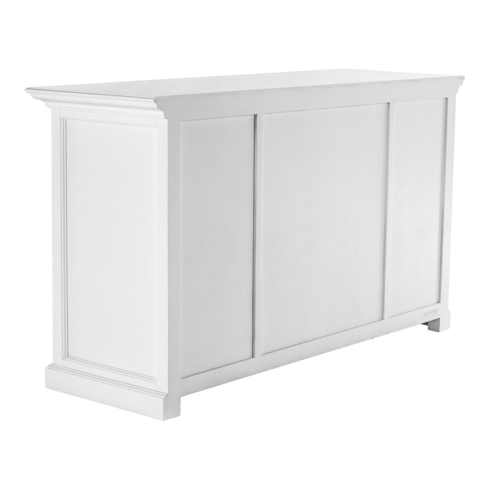 Sancerre 57" White Mahogany Sideboard with Glass Doors and Drawers